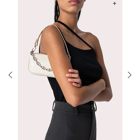 BY FAR mini rachel cream croco embossed leather bag - Picture 2 of 5